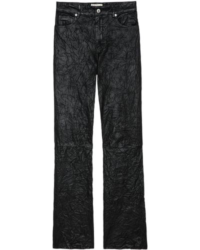 Zadig & Voltaire Pantalón De Cuero Con Efecto Arrugado Evy - Negro