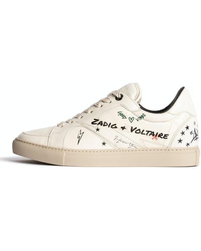 Zadig & Voltaire Sneakers zv1747 board crush cuir - Blanc