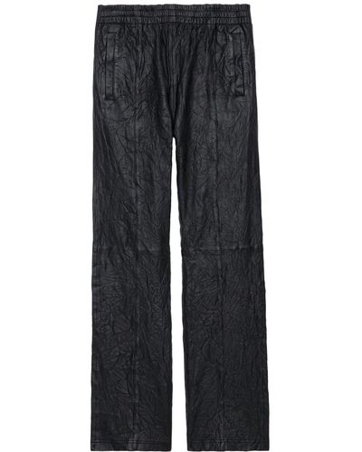 Zadig & Voltaire Pantalón De Piel Arrugada Pacha - Gris