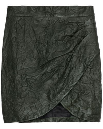 Zadig & Voltaire Julipe Crinkled Leather Skirt - Green