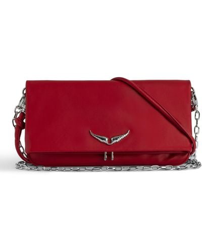 Zadig & Voltaire Rock Eternal Leather Clutch Bag - Red