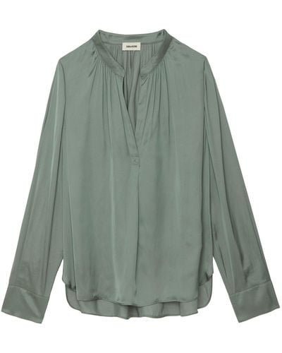 Zadig & Voltaire Tink Satin Blouse - Green
