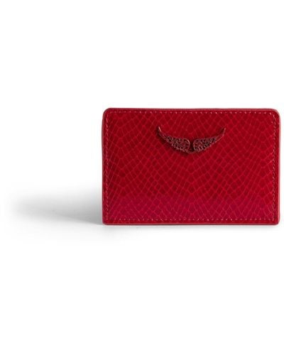 Zadig & Voltaire Porte-cartes zv pass glossy wild embossé - Rouge