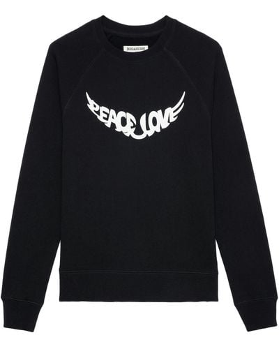 Zadig & Voltaire Sweatshirt upper peace & love - Bleu