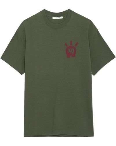 Zadig & Voltaire Teddy T-Shirt mit Skull XO-Print - Grün