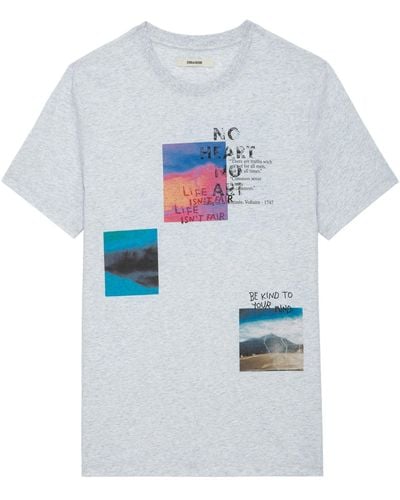 Zadig & Voltaire T-shirt Ted Fotoprint - Blau