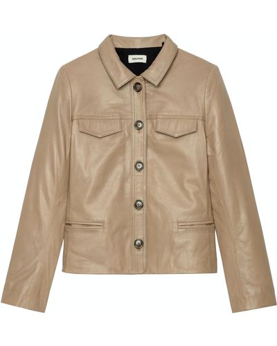 Zadig & Voltaire Liam Leather Jacket - Natural