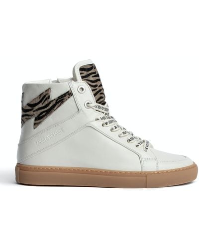 Zadig & Voltaire Sneakers montantes cuir zv1747 high flash - Blanc