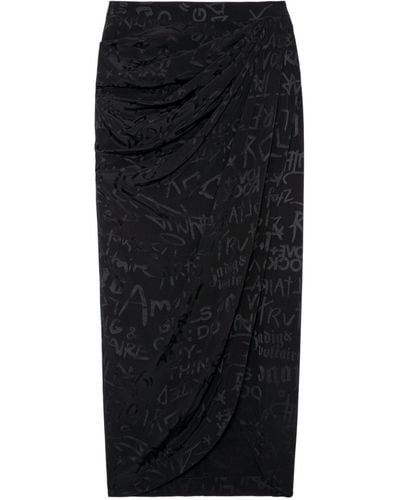 Zadig & Voltaire Jamelia Logo Text-print Silk Midi Skirt - Black