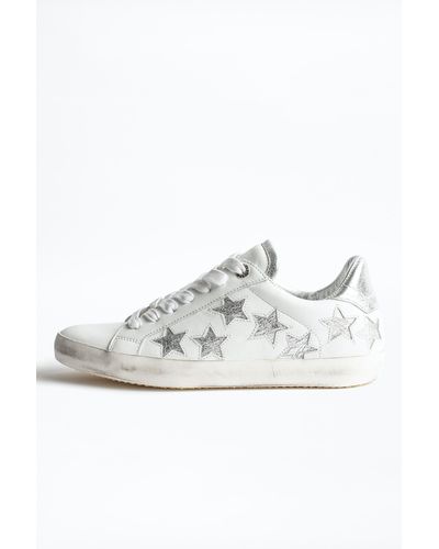 Zadig & Voltaire Sneakers ZV1747 Stars Metalic - Blanc