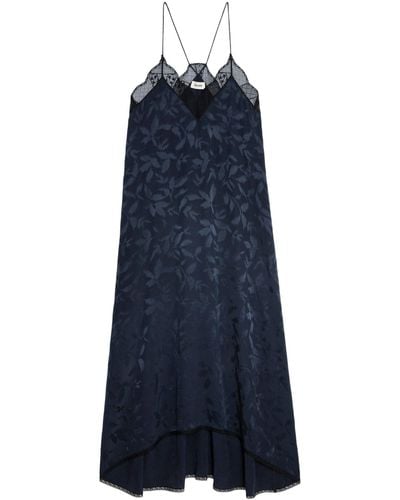 Zadig & Voltaire Risty Silk Jacquard Dress - Blue