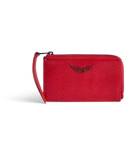 Zadig & Voltaire Porte-cartes zv card glossy wild embossé - Rouge