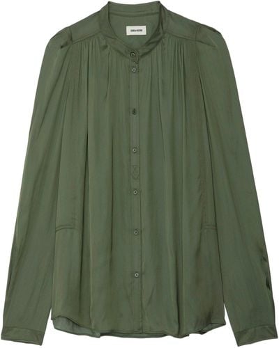Zadig & Voltaire Tchin Satin Blouse - Green