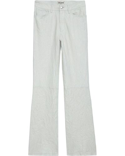 Zadig & Voltaire Pantalón De Piel Arrugada Pistol - Gris