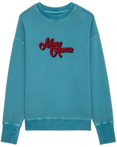 Zadig & Voltaire Sweatshirt Oscar Amour - Blau