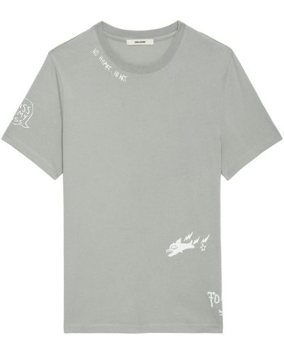 Zadig & Voltaire Camiseta Ted Tag - Gris