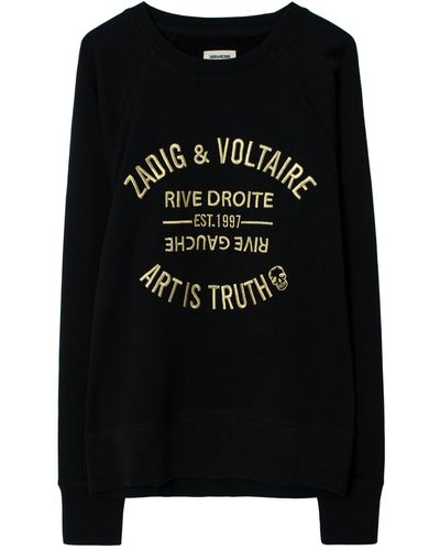 Zadig & Voltaire Sweatshirt Upper Blason Bestickt - Schwarz