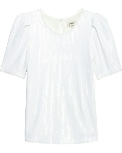 Zadig & Voltaire Tchao Sequin Top - White