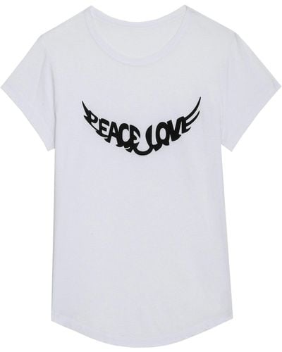 Zadig & Voltaire Camiseta Woop Peace & Love Alas - Blanco