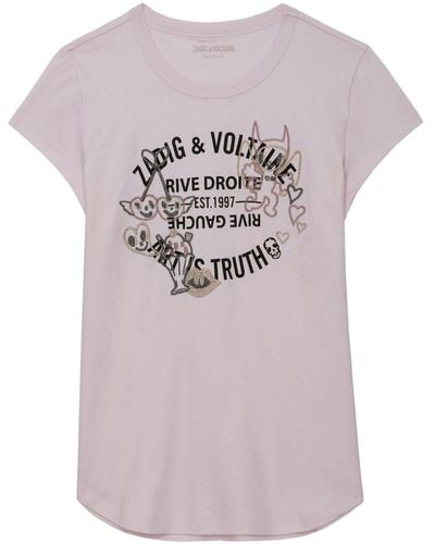 Zadig & Voltaire Camiseta Woop Escudo - Gris