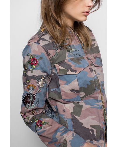 Zadig & Voltaire Kavy Embroidered Camo Jacket - Multicolour