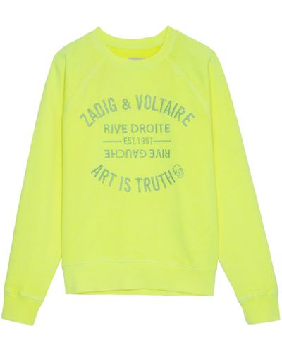 Zadig & Voltaire Sweatshirt Upper Blason Brodé - Jaune
