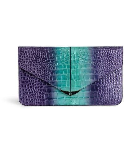Zadig & Voltaire Borderline Leather Clutch Bag - Purple