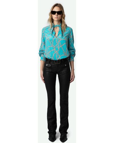 Zadig & Voltaire Tuile Silk Blouse - Blue
