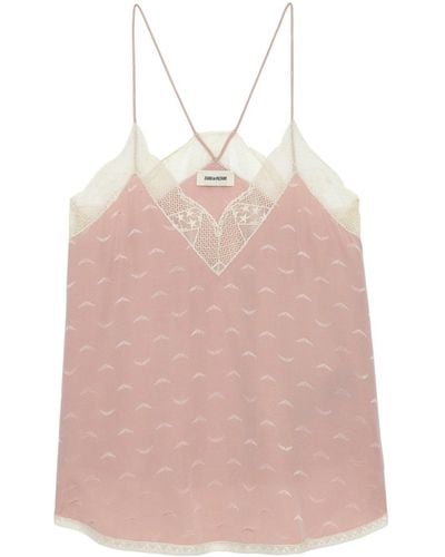 Zadig & Voltaire Christy Silk Jacquard Camisole - Pink