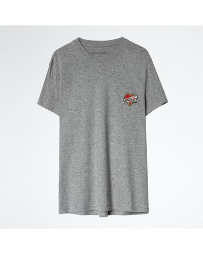 Zadig & Voltaire T-shirt Zoe Small Heart Iconics - Grau