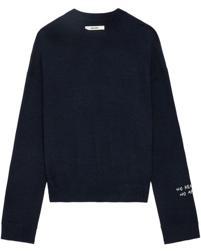 Zadig & Voltaire Pullover Marko 100% Merino-wolle - Blau