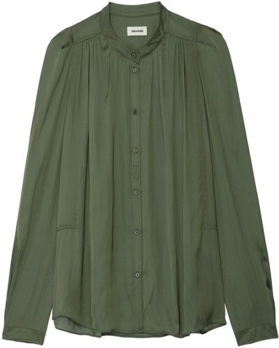 Zadig & Voltaire Tchin Satin Blouse - Green