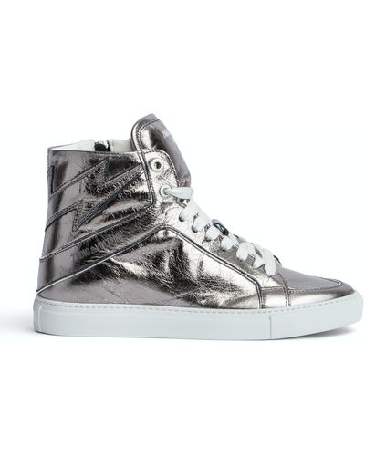 Zadig & Voltaire Zv1747 High Flash Trainers - Grey