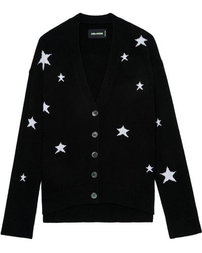 Zadig & Voltaire Gilet Mirka Stars Cachemire - Noir