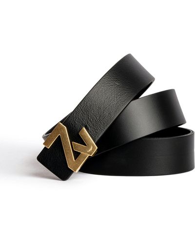Zadig & Voltaire Cinturón de cuero negro