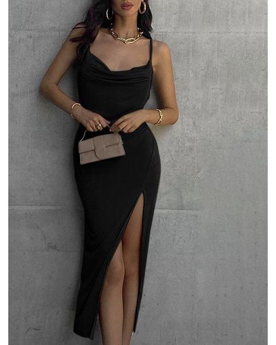 High neck spaghetti store strap dress