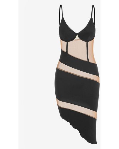 WHITE MESH CORSET BODYCON DRESS main image 1