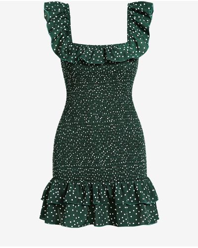 Green And Black Polka Dot Bodycon Dress