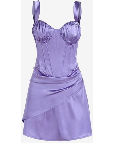 Purple Satin Corset Dress for Women - Up to 66% off | Lyst
