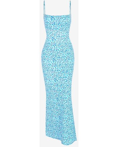 Light Pink Satin V-Neck Bodycon Hollow-Out Spaghetti Strap Maxi Dress