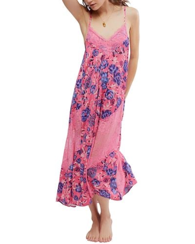 Free People First Date Printed Maxi Slip - Pink