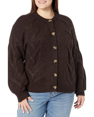 Madewell Plus Aviva Cable Cardigan - Brown