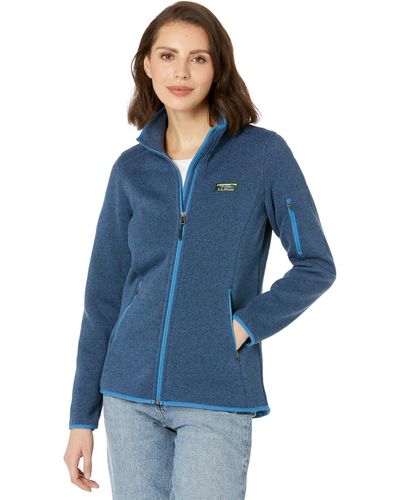 L.L. Bean Sweater Fleece Full Zip Jacket - Blue