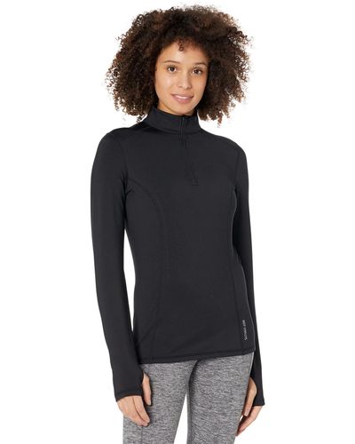 Hot Chillys Micro-elite Chamois Solid Zip-t - Black