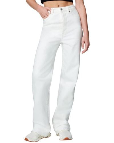 Blank NYC Franklin High-rise Wide Leg Rib Cage Jeans In See You Again - White
