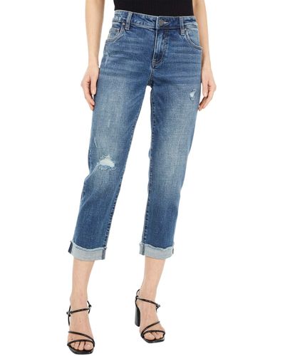 Kut From The Kloth Amy Crop Straight Leg Jeans - Pink