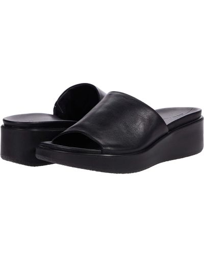 Ecco Flowt Luxe Wedge Sandal Slide - Black