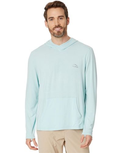 L.L. Bean Tropicwear Comfort Hoodie Long Sleeve Regular - Blue