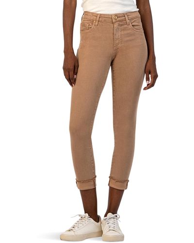 Kut From The Kloth Amy Crop Straight Leg In Cappuccino - Natural