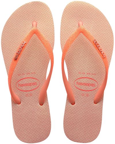 Havaianas Slim Glitter Iridescent Sandals - Orange